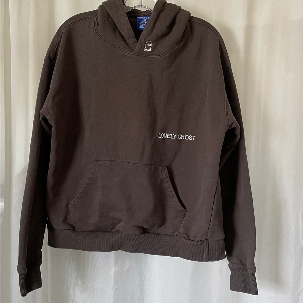Lonely Ghost Dark Brown Hoodie Size Medium